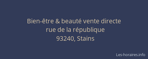 Bien-être & beauté vente directe