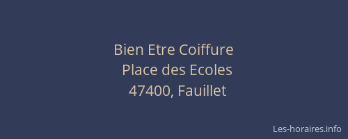 Bien Etre Coiffure