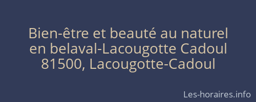 Bien-être et beauté au naturel