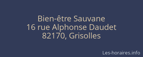 Bien-être Sauvane
