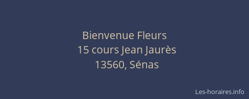 Bienvenue Fleurs