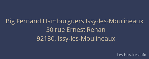 Big Fernand Hamburguers Issy-les-Moulineaux