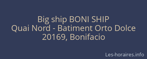 Big ship BONI SHIP