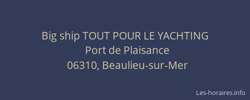 Big ship TOUT POUR LE YACHTING