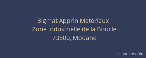 Bigmat Apprin Mat&eacute;riaux