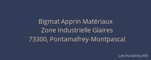 Bigmat Apprin Mat&eacute;riaux