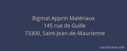 Bigmat Apprin Mat&eacute;riaux