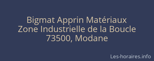 Bigmat Apprin Matériaux