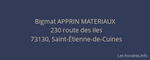 Bigmat APPRIN MATERIAUX