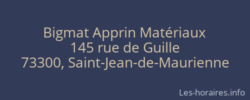Bigmat Apprin Matériaux