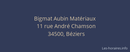 Bigmat Aubin Matériaux