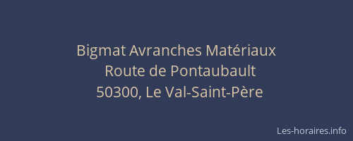 Bigmat Avranches Mat&eacute;riaux