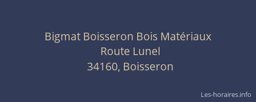 Bigmat Boisseron Bois Matériaux