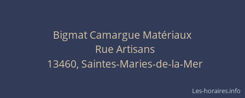 Bigmat Camargue Matériaux