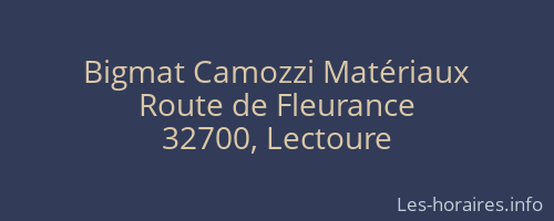 Bigmat Camozzi Matériaux
