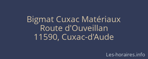 Bigmat Cuxac Matériaux