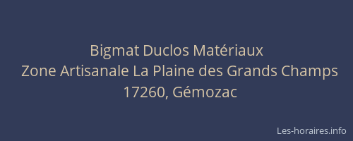 Bigmat Duclos Mat&eacute;riaux