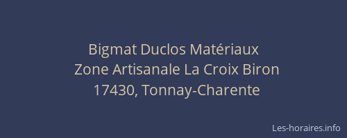 Bigmat Duclos Mat&eacute;riaux