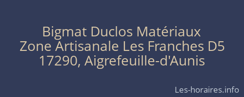 Bigmat Duclos Matériaux