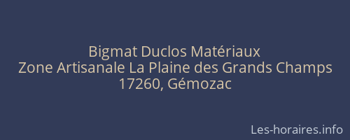 Bigmat Duclos Matériaux