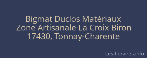 Bigmat Duclos Matériaux