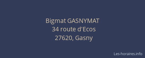 Bigmat GASNYMAT
