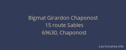 Bigmat Girardon Chaponost