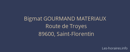 Bigmat GOURMAND MATERIAUX