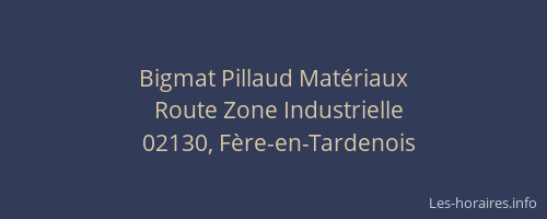 Bigmat Pillaud Matériaux