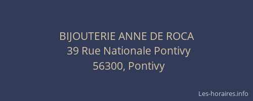 BIJOUTERIE ANNE DE ROCA