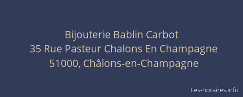 Bijouterie Bablin Carbot