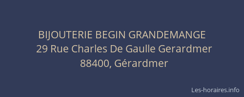 BIJOUTERIE BEGIN GRANDEMANGE