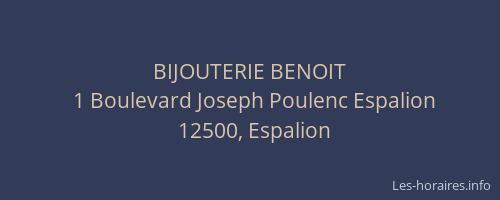 BIJOUTERIE BENOIT