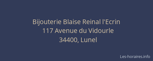 Bijouterie Blaise Reinal l'Ecrin