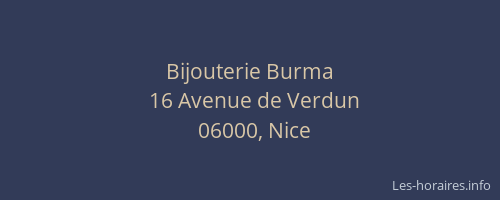 Bijouterie Burma