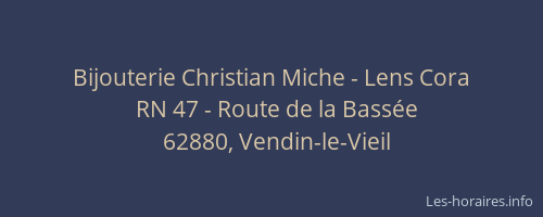 Bijouterie Christian Miche - Lens Cora