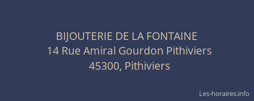 BIJOUTERIE DE LA FONTAINE