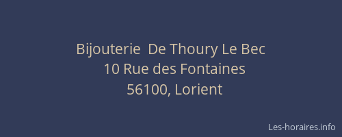Bijouterie  De Thoury Le Bec