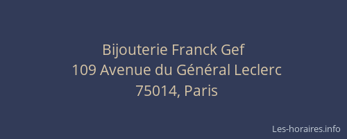 Bijouterie Franck Gef