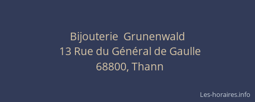 Bijouterie  Grunenwald