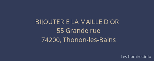 BIJOUTERIE LA MAILLE D'OR