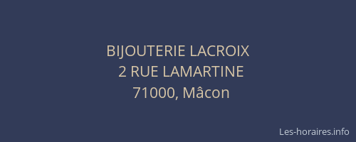 BIJOUTERIE LACROIX