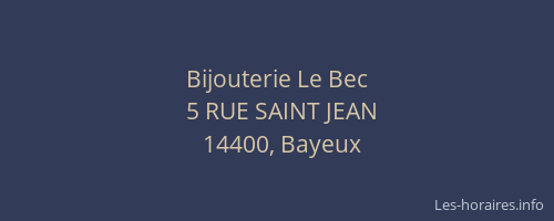 Bijouterie Le Bec
