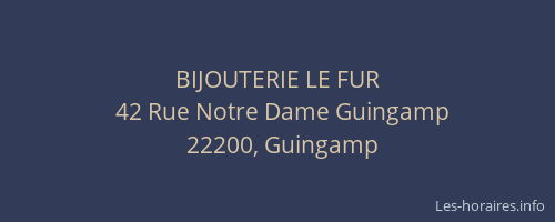 BIJOUTERIE LE FUR