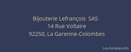 Bijouterie Lefrançois  SAS