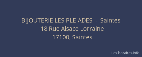 BIJOUTERIE LES PLEIADES  -  Saintes