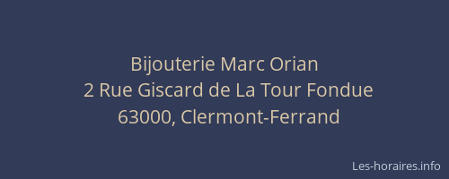 Bijouterie Marc Orian