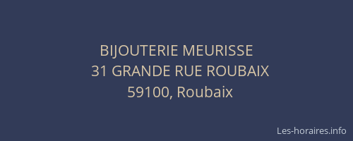 BIJOUTERIE MEURISSE