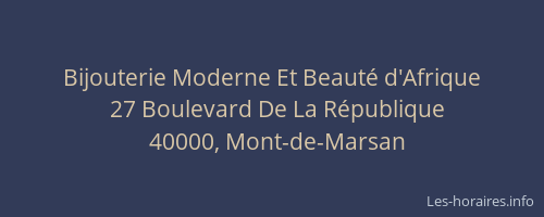 Bijouterie Moderne Et Beauté d'Afrique