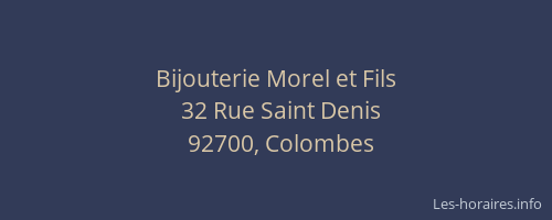 Bijouterie Morel et Fils